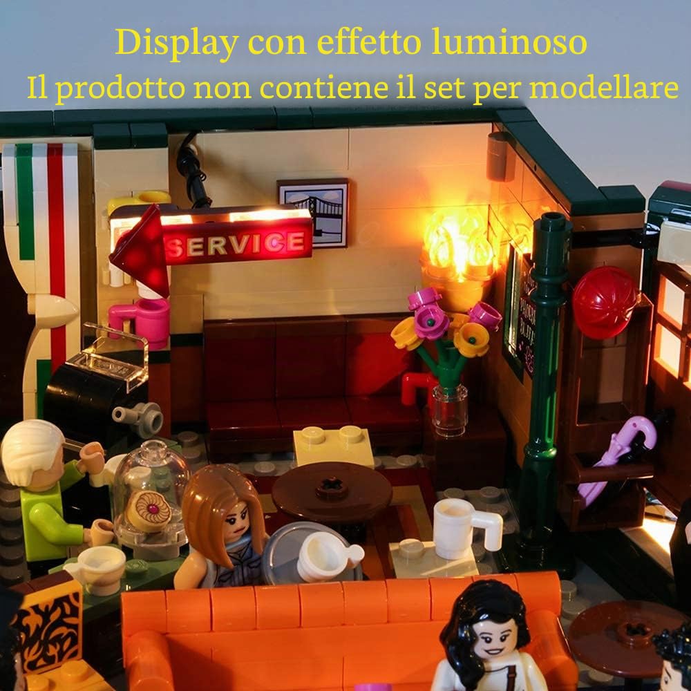 GEAMENT Set di Luci LED per Central Perk della Serie TV Friends – Kit di Illuminazione Compatibile Con LEGO Ideas 21319 (Modello di mattoncini Non Incluso)