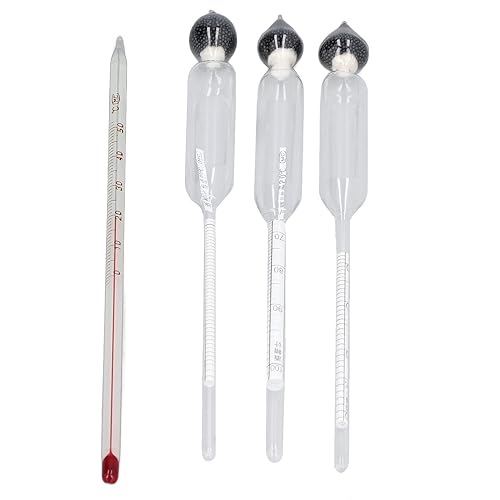 Miniatura 7 de Yoidesu Kit de prueba de medidor de alcohol de hidrómetro, 3 probadores de rango de medición diferente con 1 termómetro cilindro de vidrio, kit de