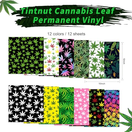 Vinyle permanent à motif de cannabis étanche Tintnut 10 feuilles - 3
