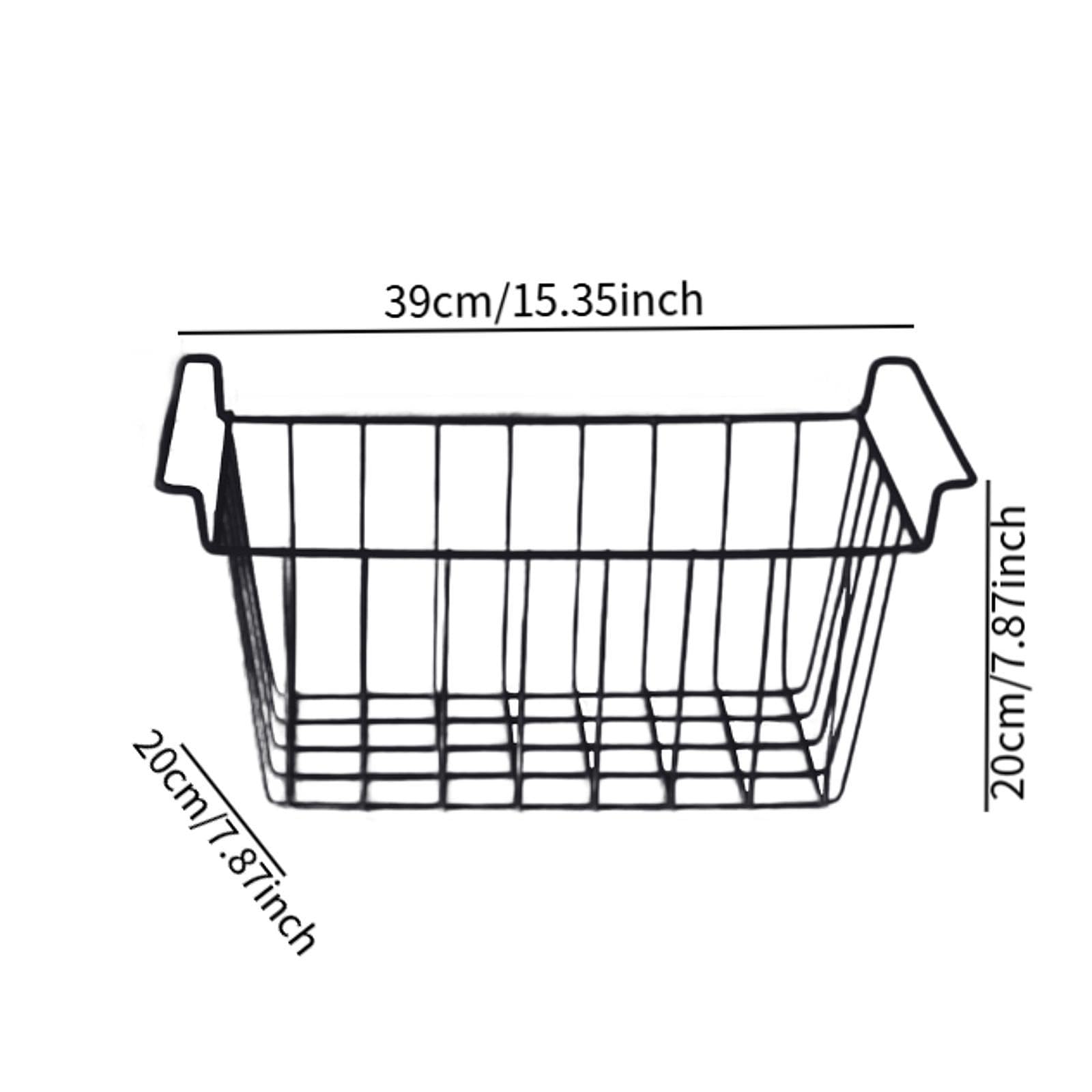 2X Gefrier Organizer Box, Kühlschrankbox, Praktisch mit Griff, Drahtkorb Zur Aufbewahrung in Der Speisekammer, für Küche, Landhausstil, Café, 39cmx20cmx20cm