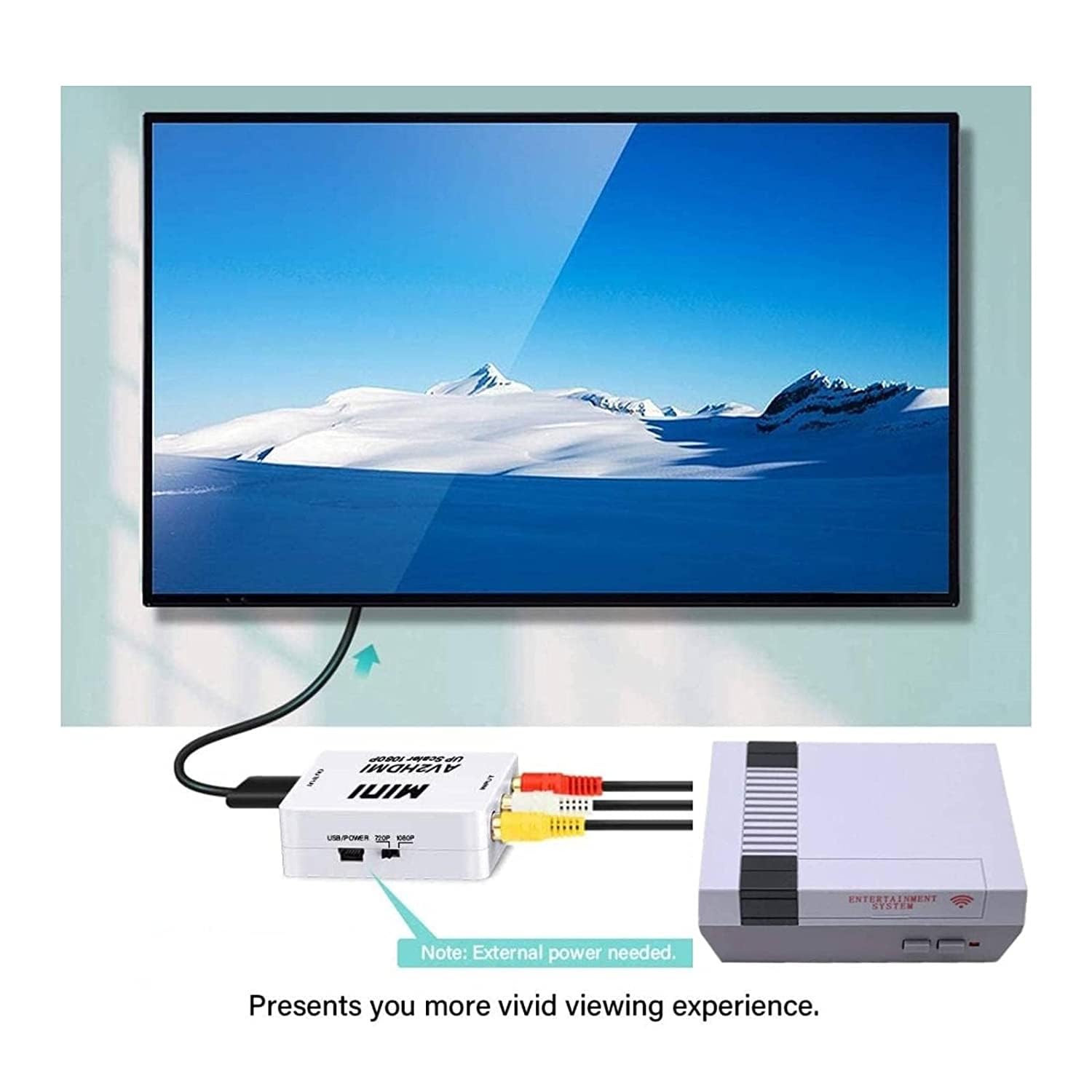 Retro Game Console, Wireless Video Game Console with Built-in 820 Games, AV and HDMI Output, Dual 2.4GHz Wireless Controllers, Plug and Play Video Game System.