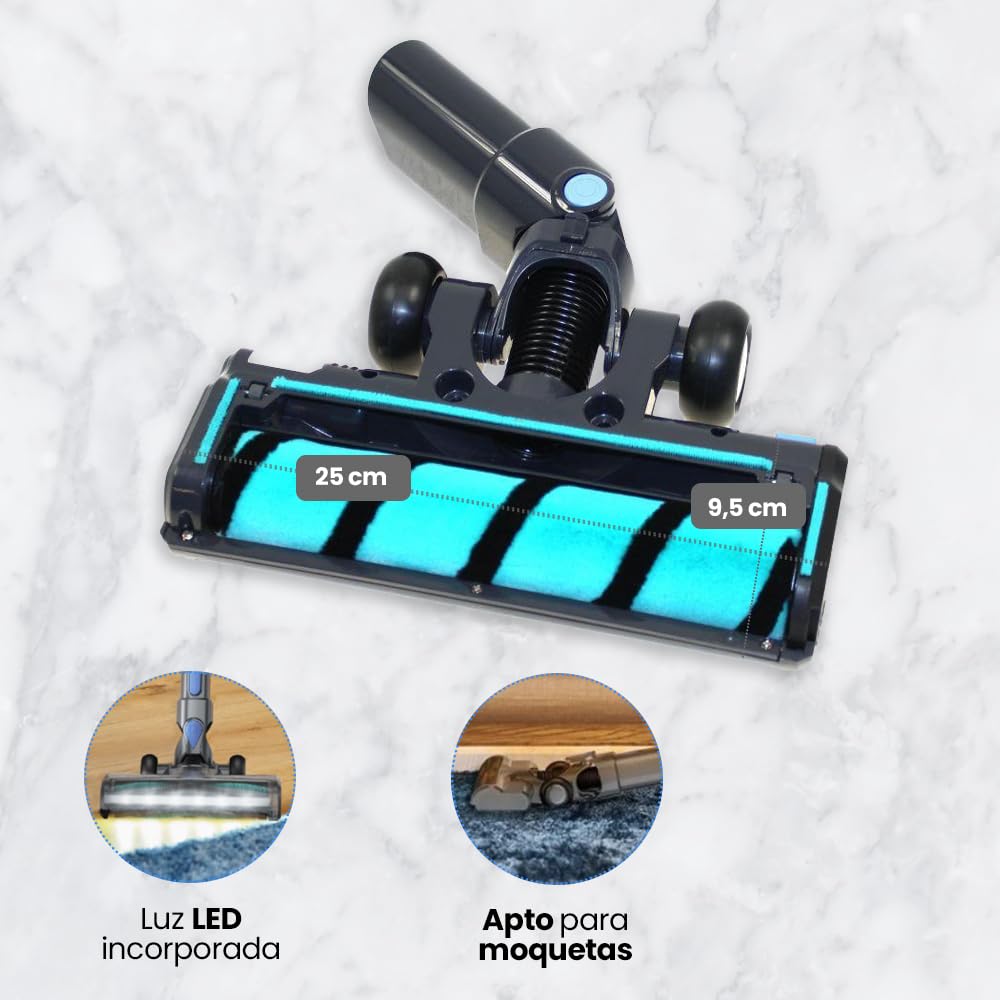 ANAKEL HOME Repuesto Cepillo con Aspirador sin Cable Aspirador SS-9100043692 Compatible con Rowenta X-Pert 3.60, Aspiradora RH6971WO | con Luz LED, 250 x 95 x 55 mm