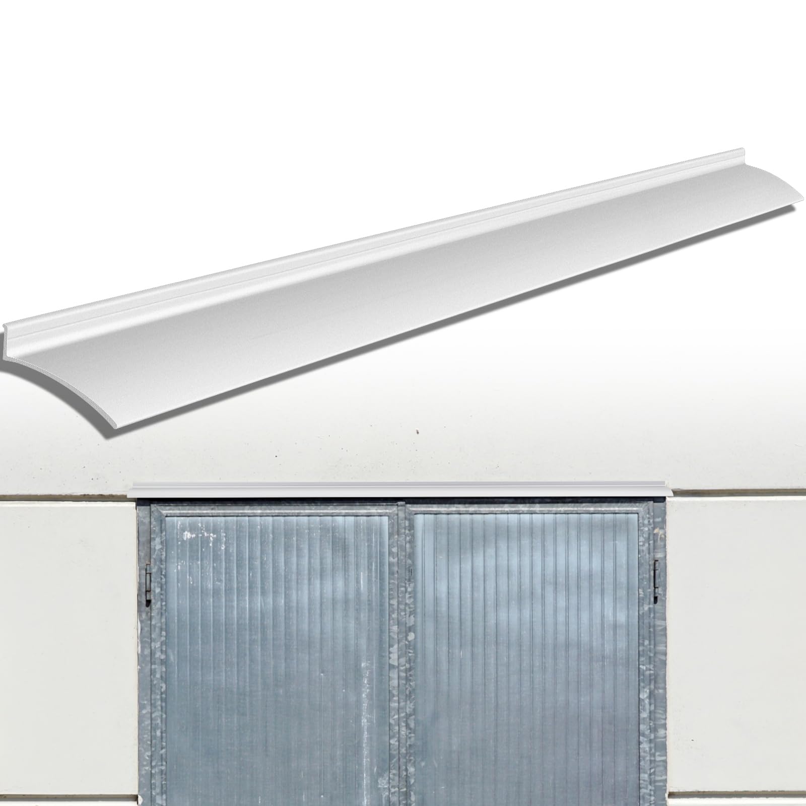 Hicarer 1 Pcs 40 Inch Door Drip Cap Anodized Aluminum Overall Height 1-1/2 Inches Overhead Rain Top Drip Guard Edge Door Window Deflector Home Top Weatherstrip