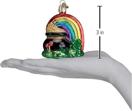Miniatura 6 de Old World Christmas Adornos Colección de regalo irlandés Adornos soplados de vidrio para árbol de Navidad, broche celta, 3, multicolor