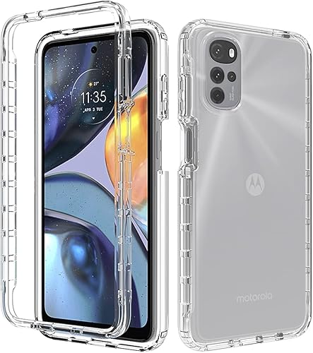 Miniatura 6 de Funda para Moto E32 4GMoto E32S 4GMoto G22 con protector de pantalla de vidrio templado, protección de cuerpo completo transparente 360 duro + TPU
