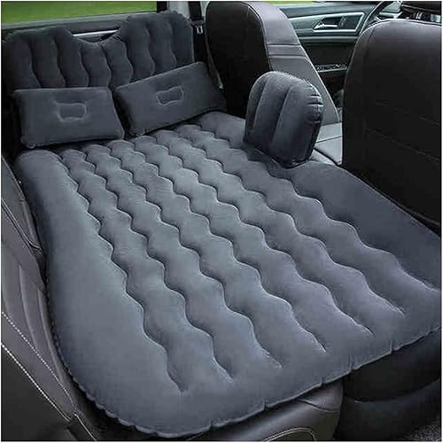 Cama de viaje multifuncional PVC+Flocado Coche Cama Inflable Accesorios para Coche al aire libre 5,350.4 in Colchón SUV (Color Negro)