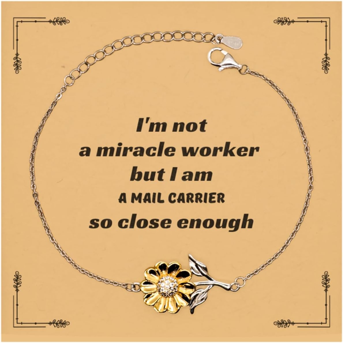 LANKEST Mail Carrier Sunflower Bracelet Inspirational Gifts for Christmas Birthday and Graduation with Engraved Confidence and Hope