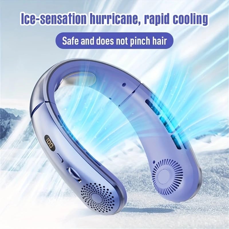 Amazon | jkuoo ポータブルネックファン USB充電式ハンズフリー 羽根