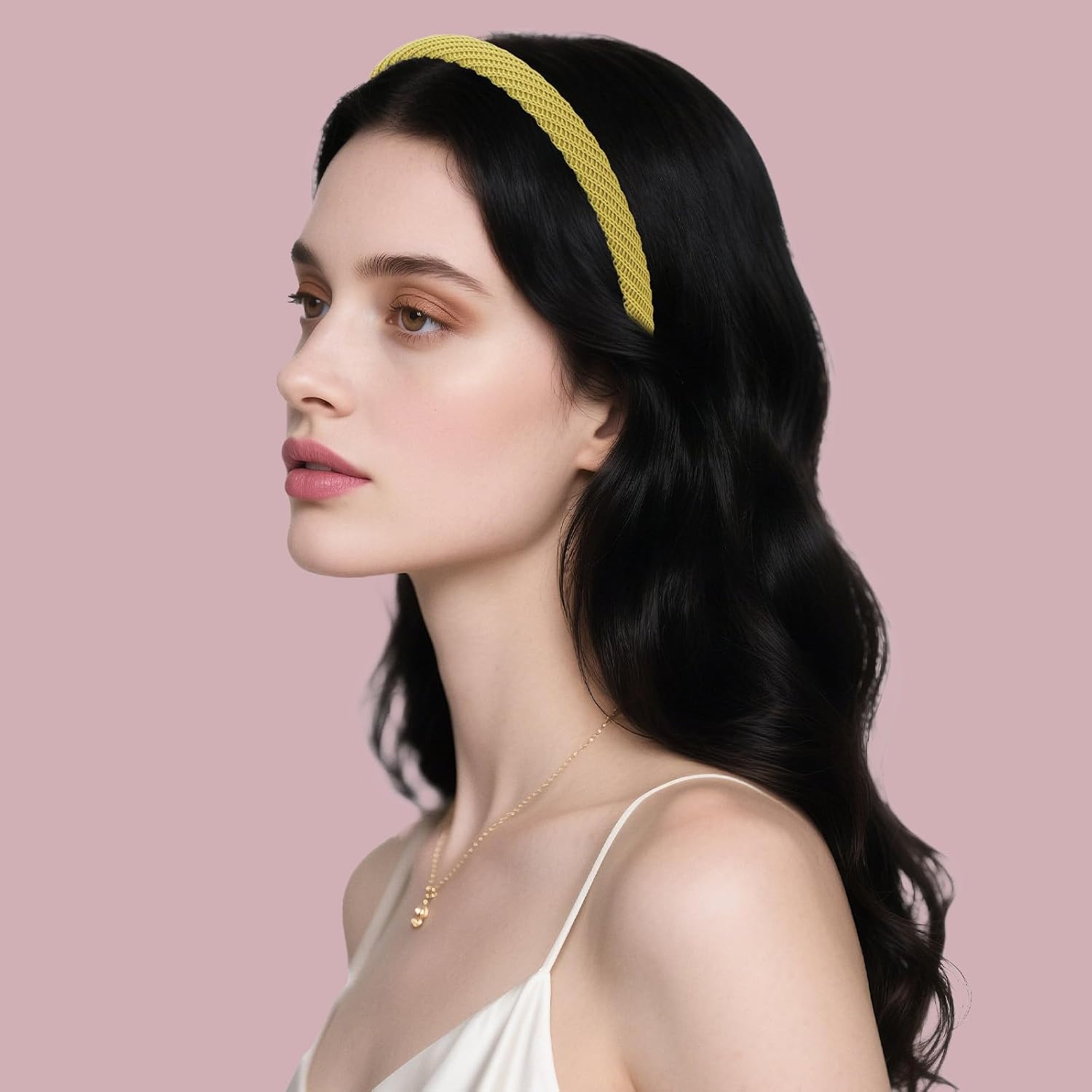 Bremorou 女性用ヘッドバンド 4個 - 薄い軽量ファブリックヘッドバンド、ファッショナブルなノンスリップニットヘアバンド、無