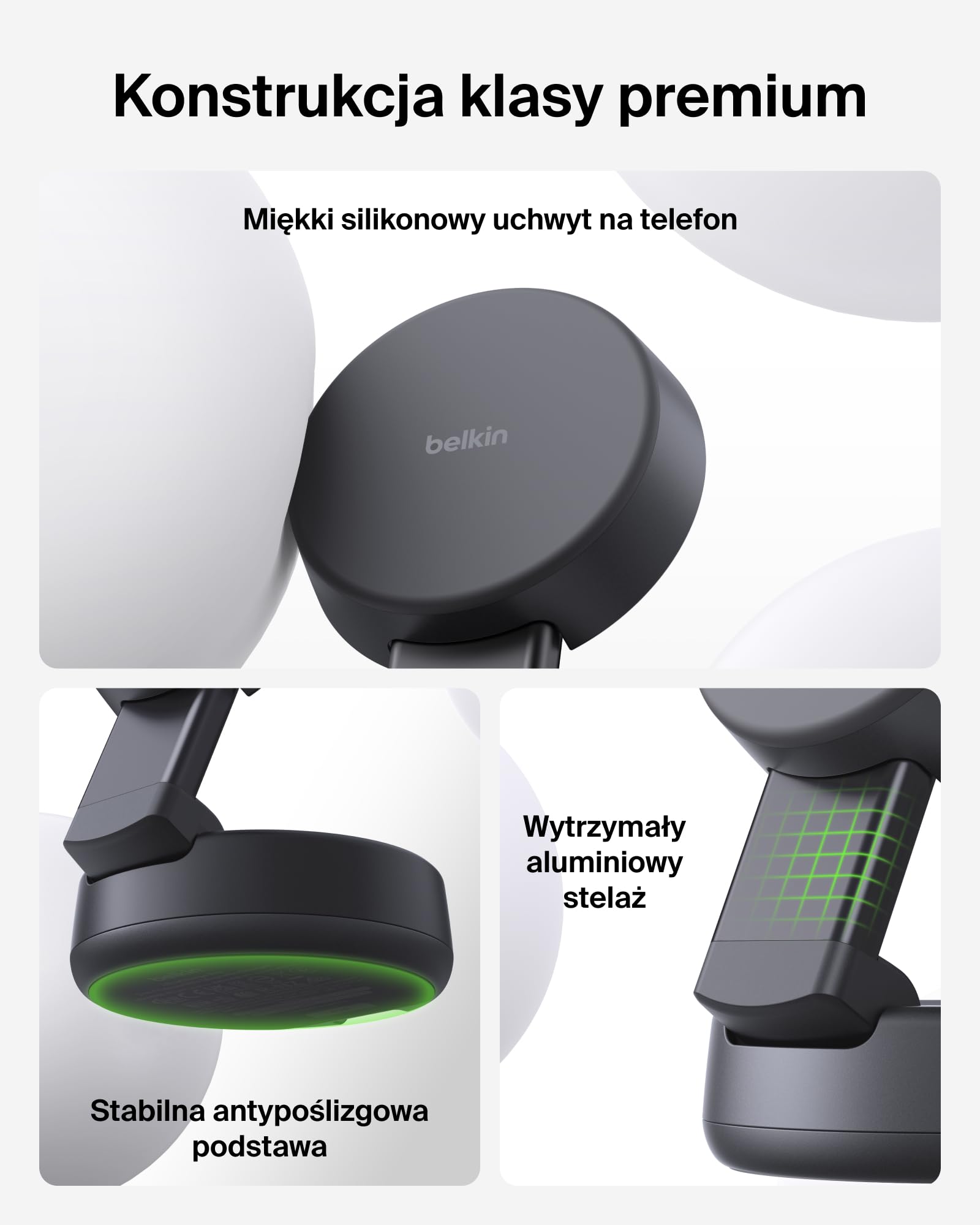 Belkin UltraCharge Pro Stacja Ładująca Qi2 2 w 1, 25 W – Czarna | Zgodna z MagSafe Bezprzewodowa Ładowarka do Urządzeń iPhone, Apple Watch i Słuchawek, Certyfikat Qi2.2, z Zasilaczem 45 W