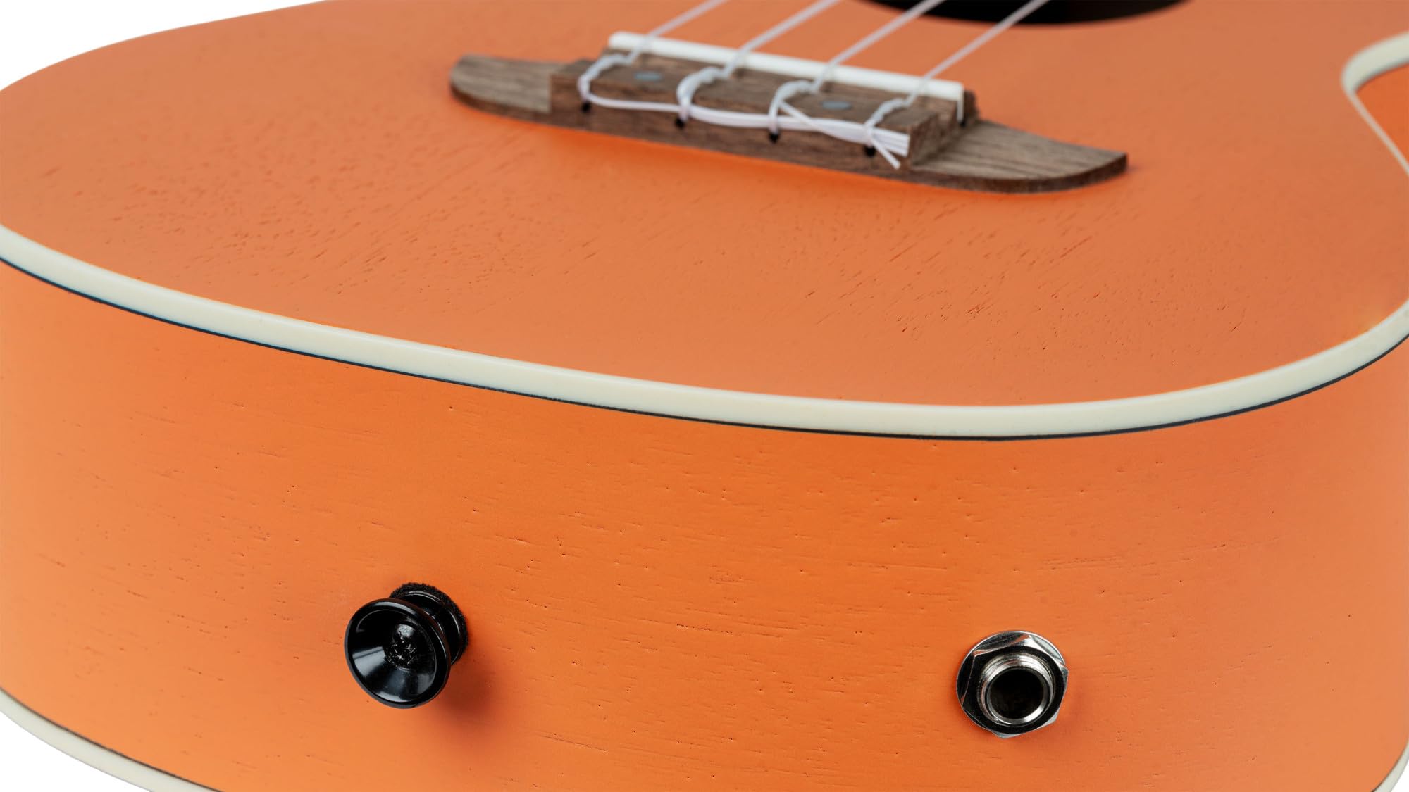 Ortega Guitars Ukulélé Concert Électro-Acoustique – Série Custom Built Halloween Edition – Okoumé, Orange (RUHWCE)