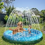 All for Paws Dog Splash Pad Sprinkler Mat – Non‑Slip Summer Cooling Pool for Dogs, Thickened PVC Outdoor Wading Pad to Play, 51 Inch, Large