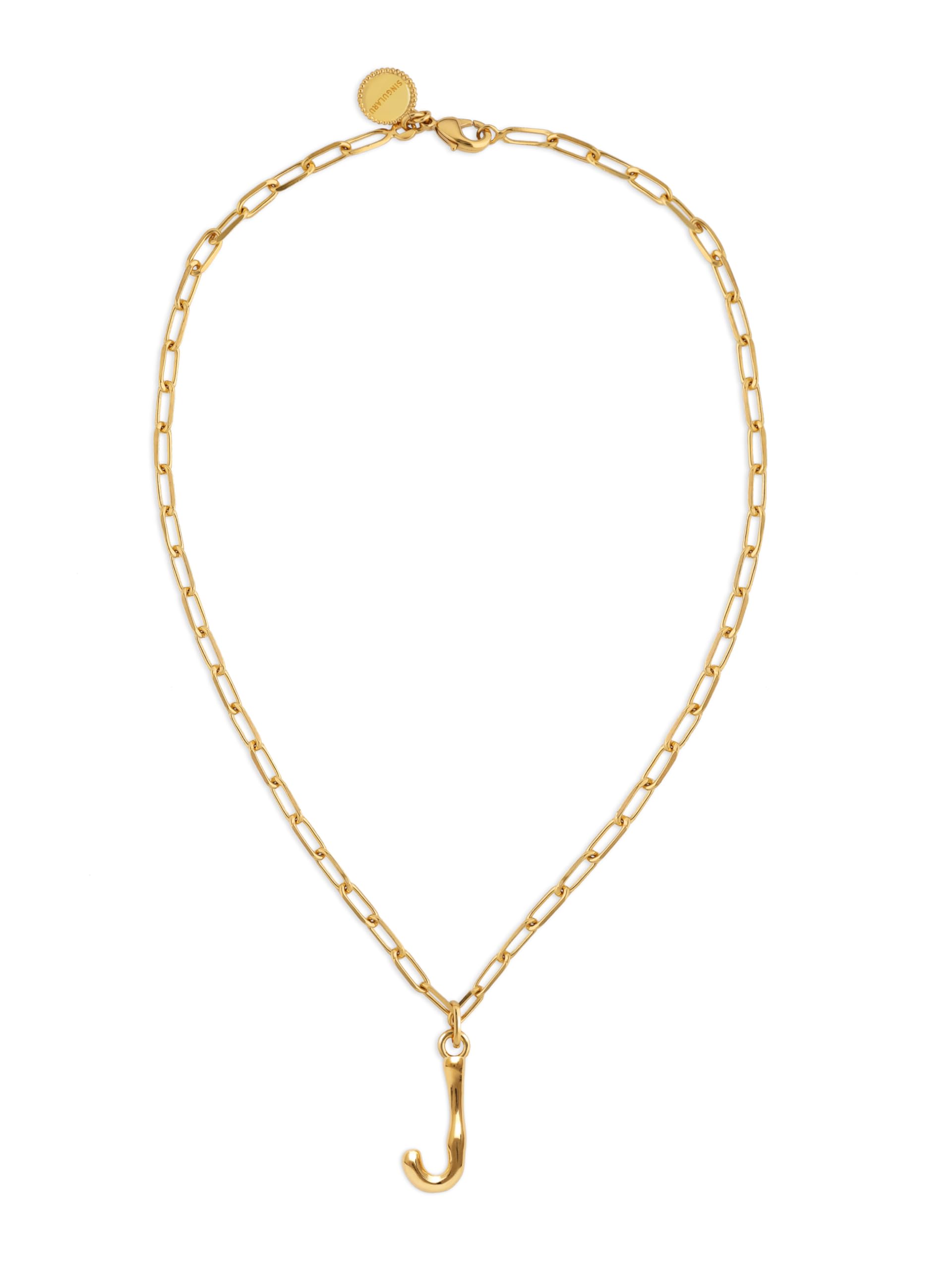 SINGULARU - Collar Personalizado Chic Letter XL. Acero con Baño en Oro de 18 Kt. Joyas Para Mujer.
