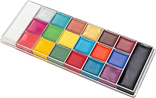 Colaxi Conjunto de faciais para o corpo Pintura facial com Paleta de Cores vibrantes profissionais Cores vibrantes Pinturas