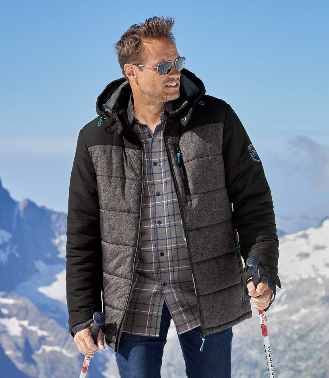 ATLAS FOR MEN Doudoune à capuche M-5XL traitement déperlant