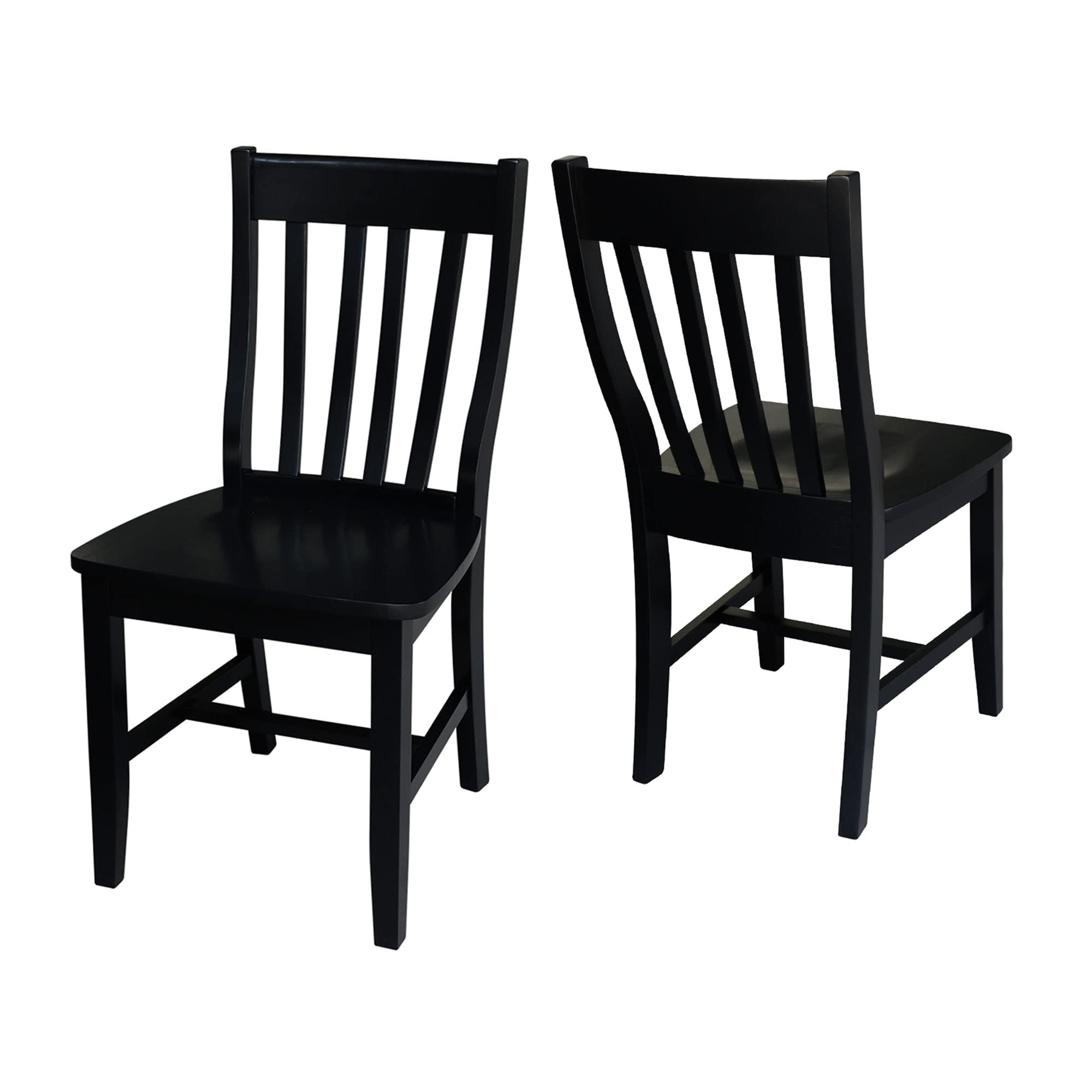 International Concepts Pair of Schoolhouse Chairs Black