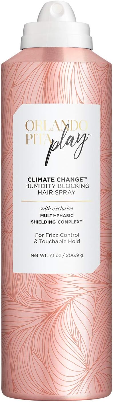 ORLANDO PITA PLAYClimate Change Humidity Blocking Hair Spray, Weightless Invisible Weather Shield that Provides Frizz Control & Buildable, Touchable Hold, 7.1 oz