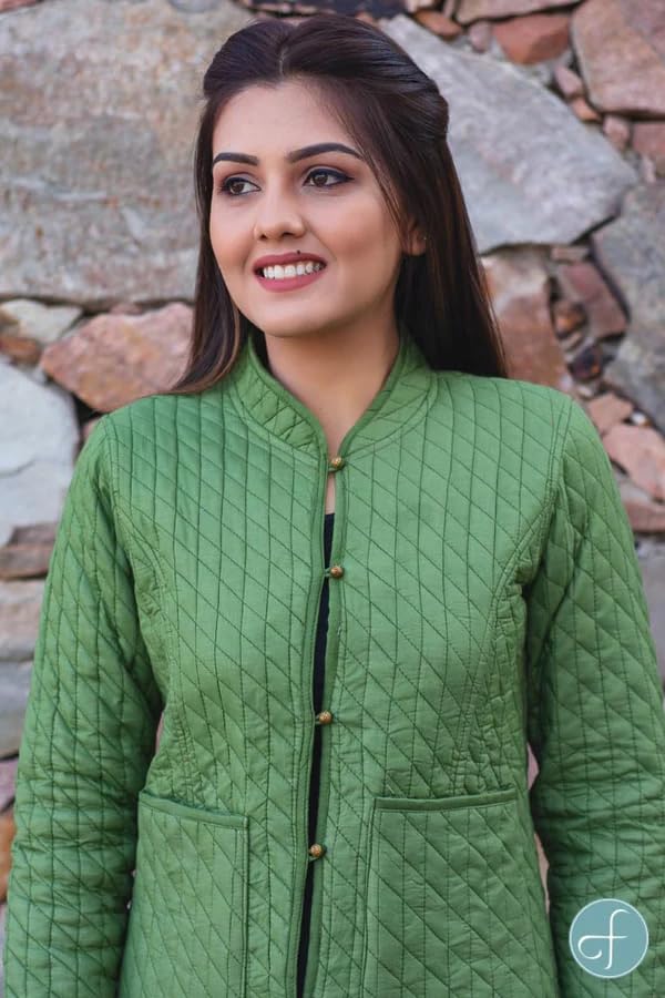 Image of Cotton Quilted Jacket for Winter | Warm Lightweight, Soft Quilted Reversible, Casual Jackets for Women | Stylish Cotton Outerwear | Breathable & Comfortable