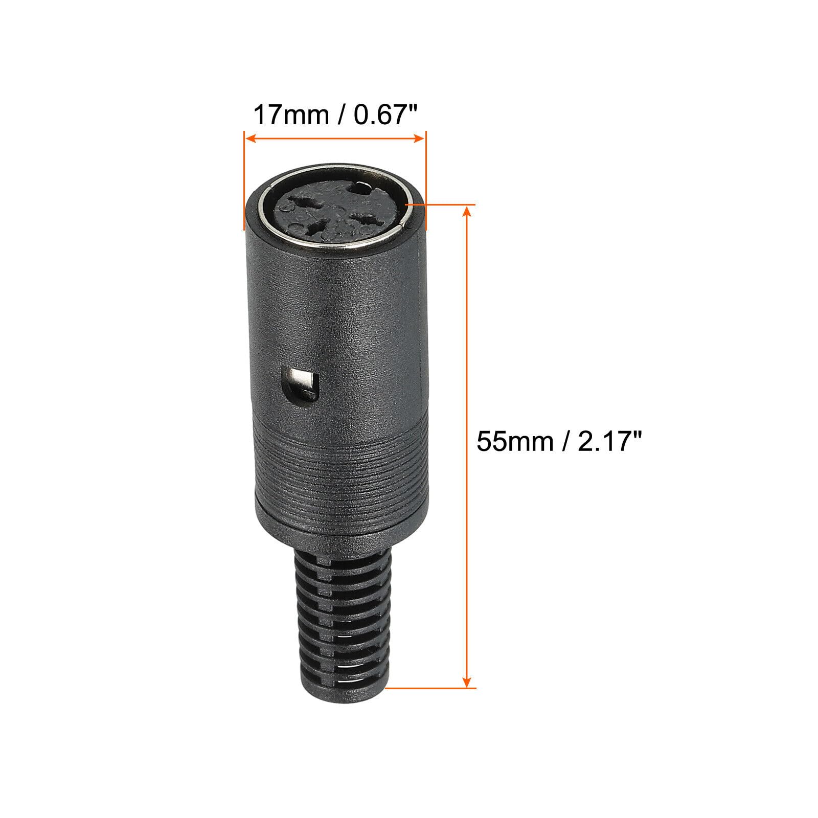 Generic S-Video DIN Female Socket 3 Pin Signal Transmission for TV, DVD Player Pack of 2