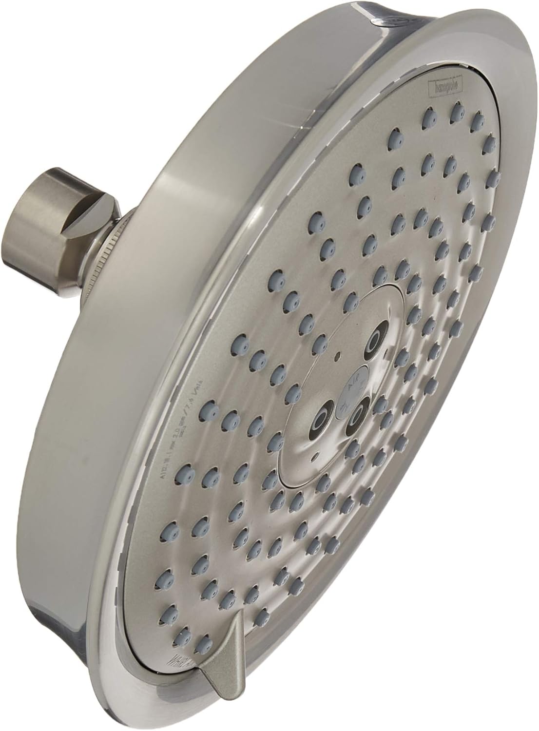 hansgrohe Raindance Classic 6-inch Showerhead Easy Install Classic 3-Spray RainAir, BalanceAir, Whirl Air Infusion with Airpower with QuickClean in Brushed Nickel, 04721820