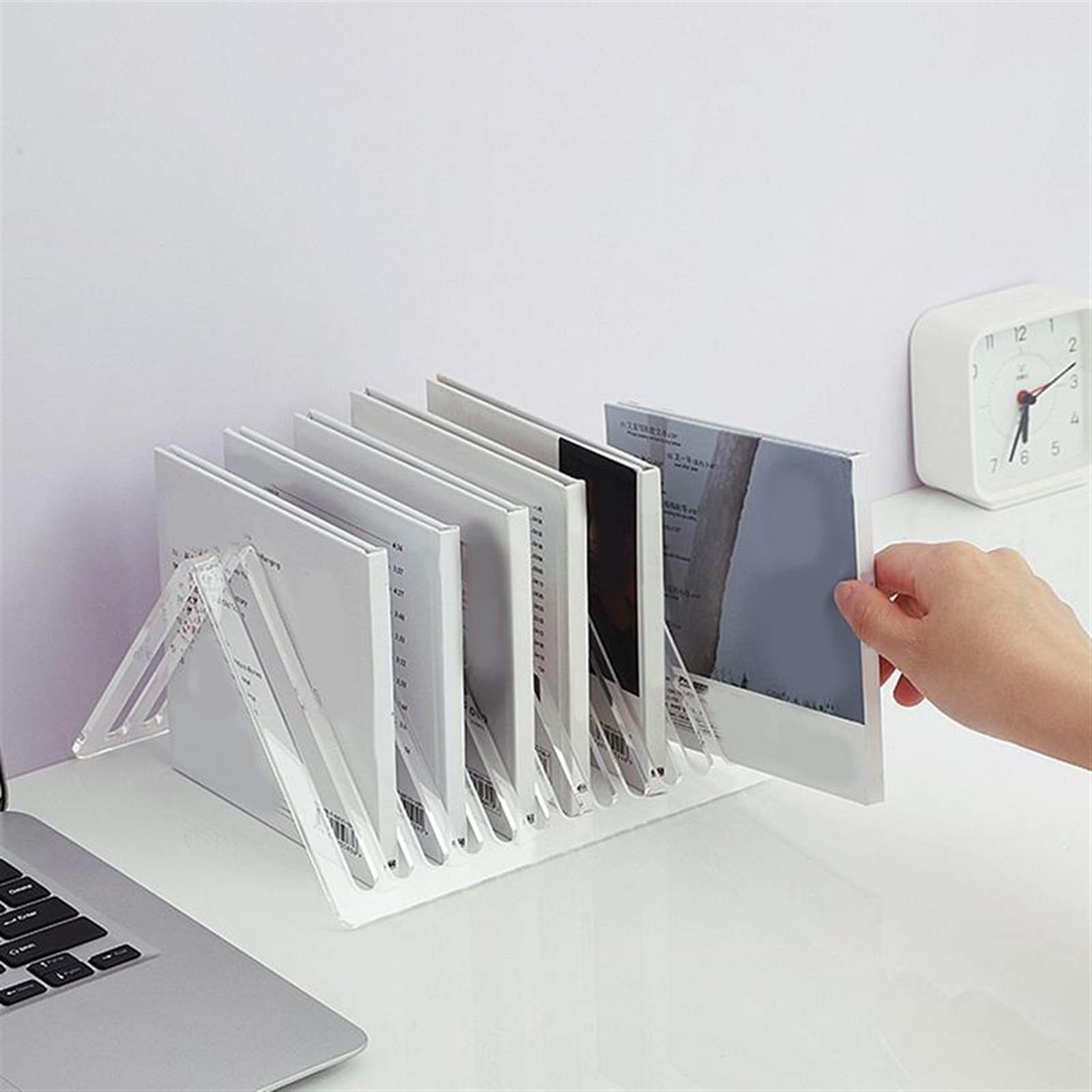 Porta dischi vinile trasparente acrilico 12 slot organizer per uso scrivania