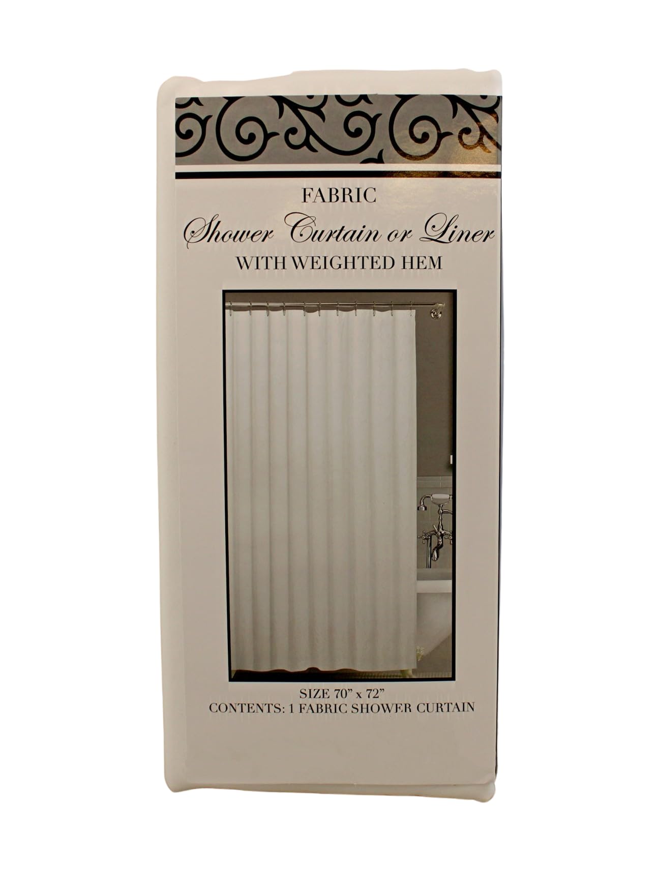 Dependable Industries inc. EssentialsBathroom Fabric Shower Curtain Liner 70" x 72" White