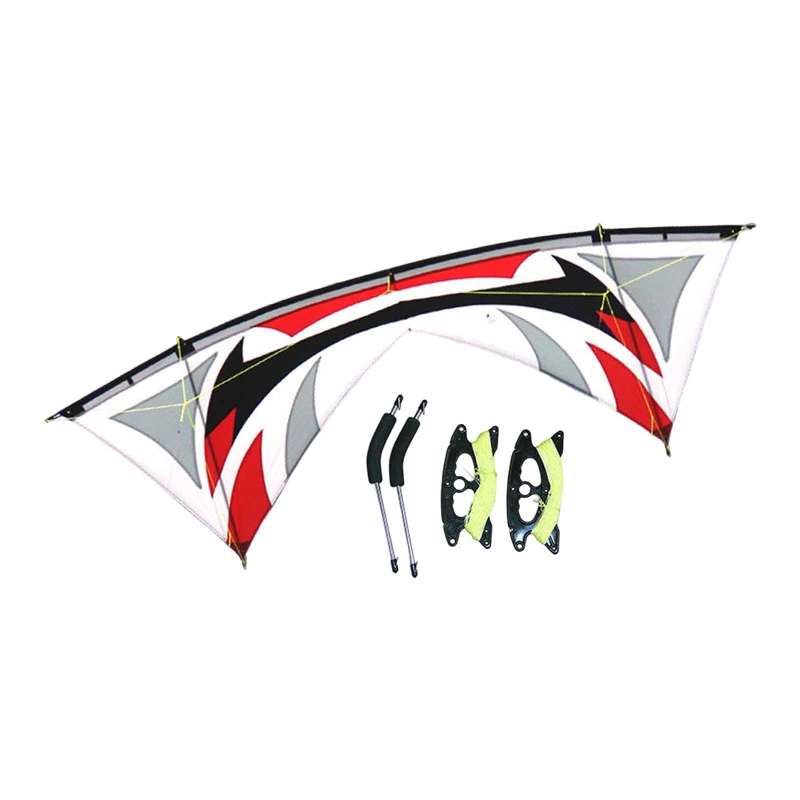 Lenkdrachen Vierleiner Drachen Kitesport Großdrachen mit Schirmstoff Und Kohlefaser für Erwachsene für Strandreisen Outdooraktivitäten, Grau