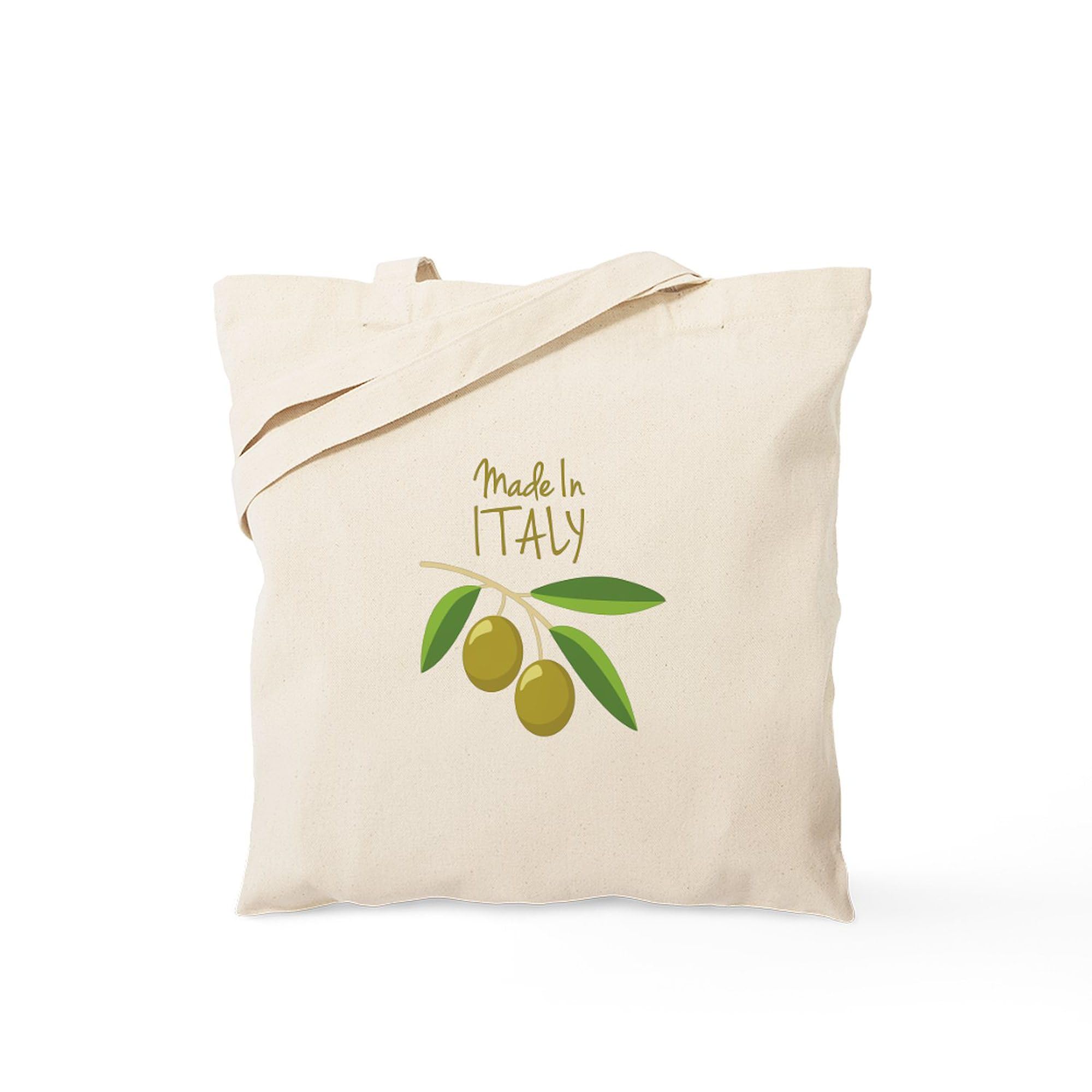 CafePress Made In Italy Tote Bag Natural Canvas Tote Bag, Reusable Shopping Bag