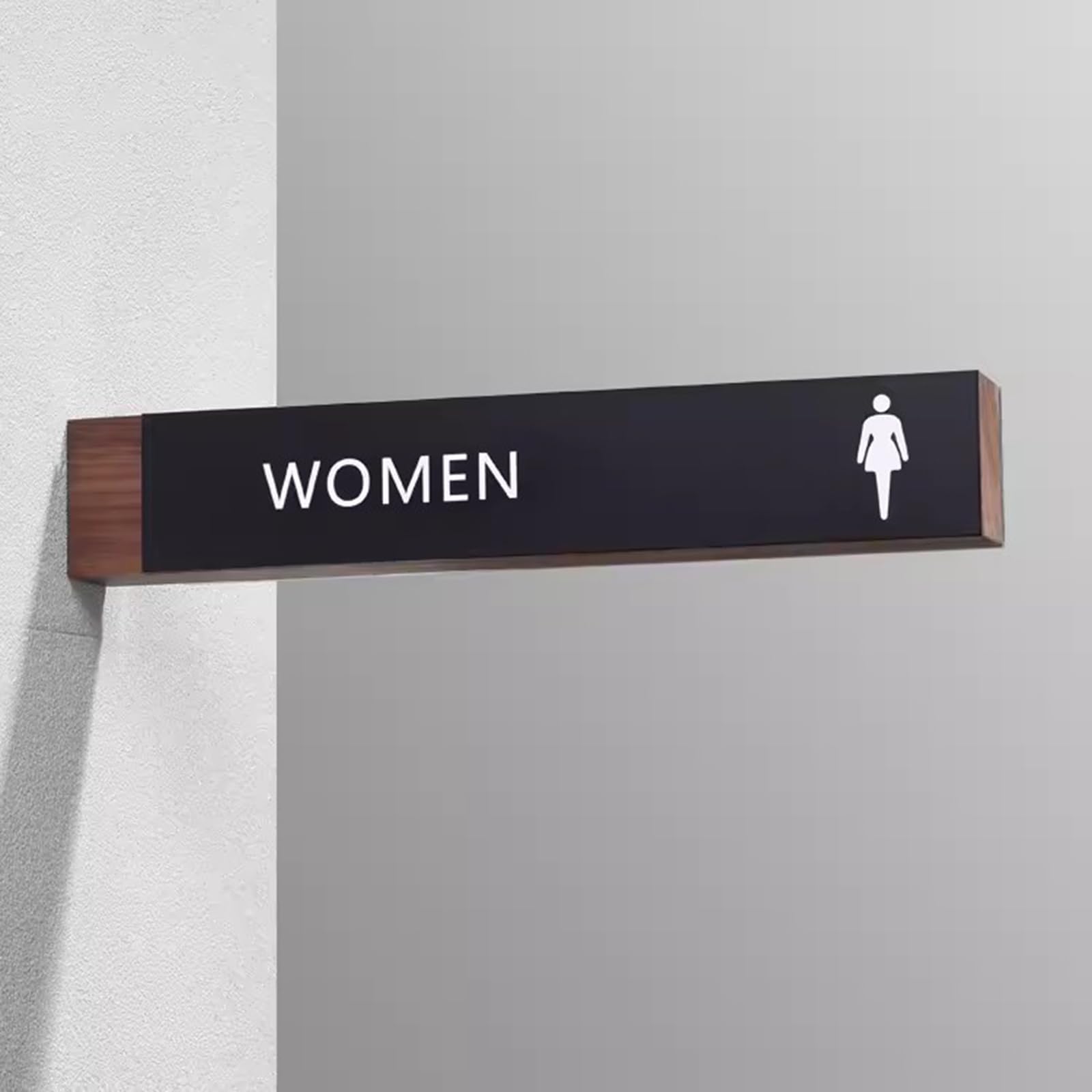 number plate， Aluminum and Wood Restroom Corridor Sign, for Business or Office and Restaurants, 32x6cm(A,A)