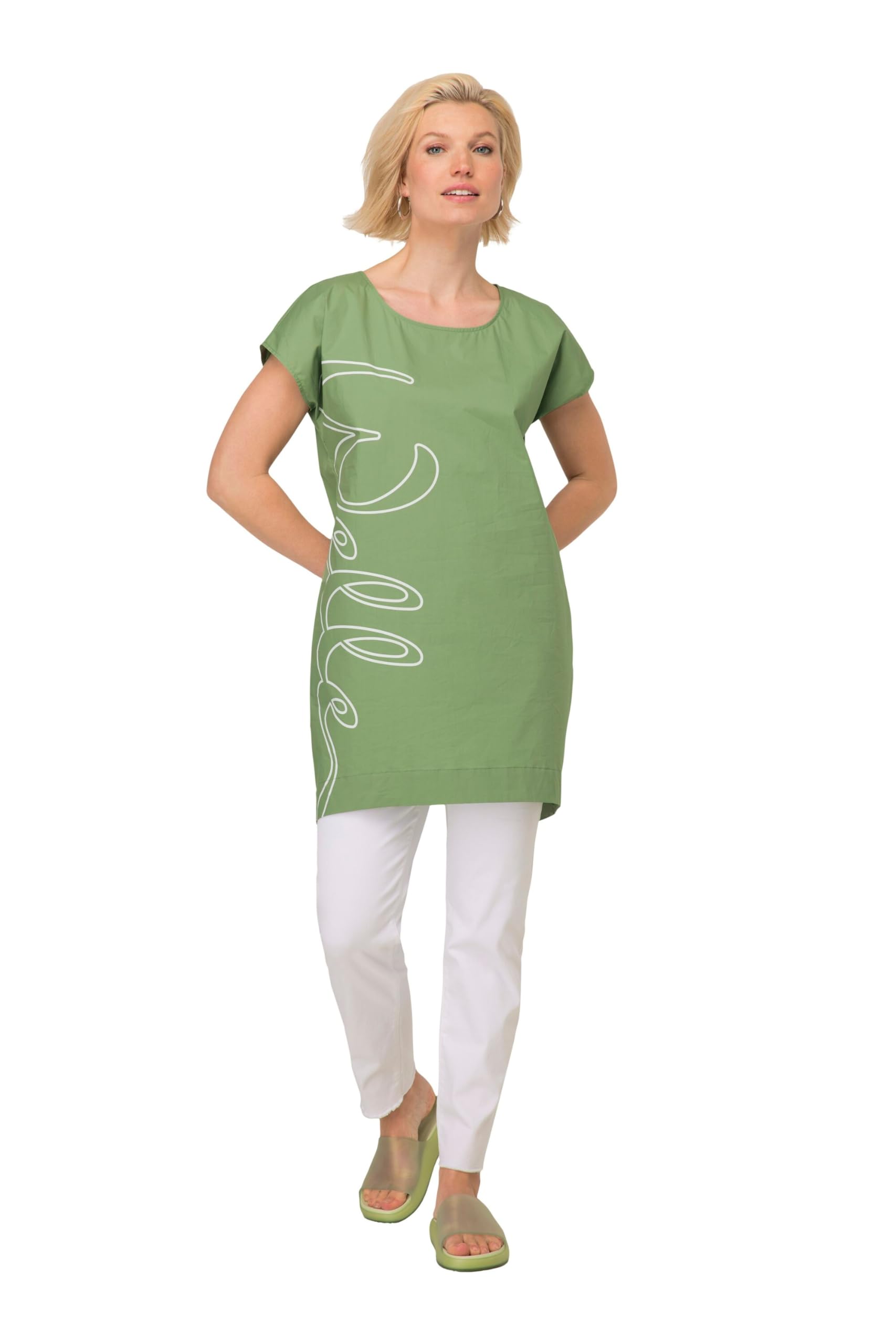 Laurasøn Kleid, Straight Fit, Rundhals, seitlicher Schriftzug Welle 819724
