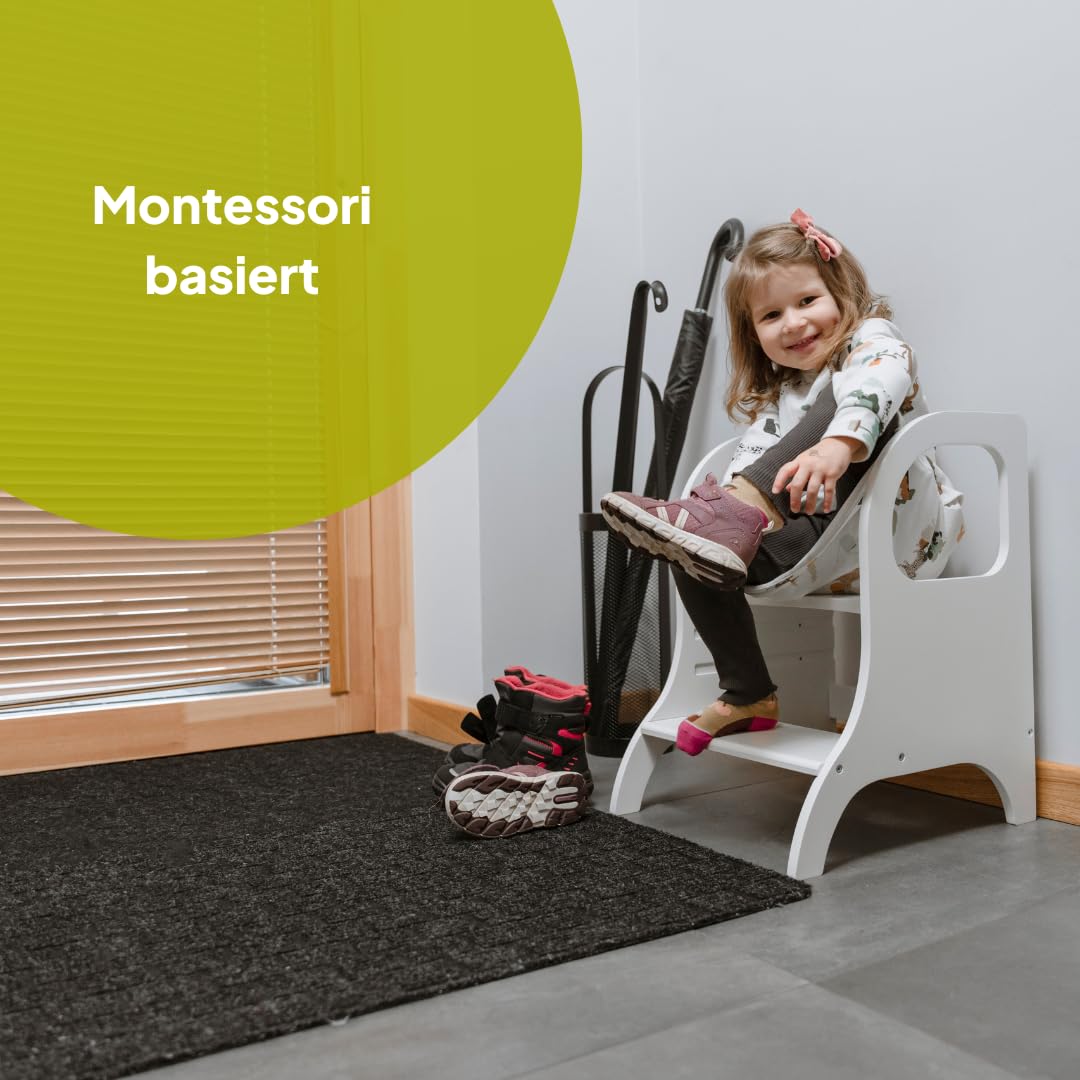 Ette Tete MIIMO • Höhenverstellbarer Tritthocker für Kleinkinder • Toilettenhocker für das Töpfchentraining (Grau)
