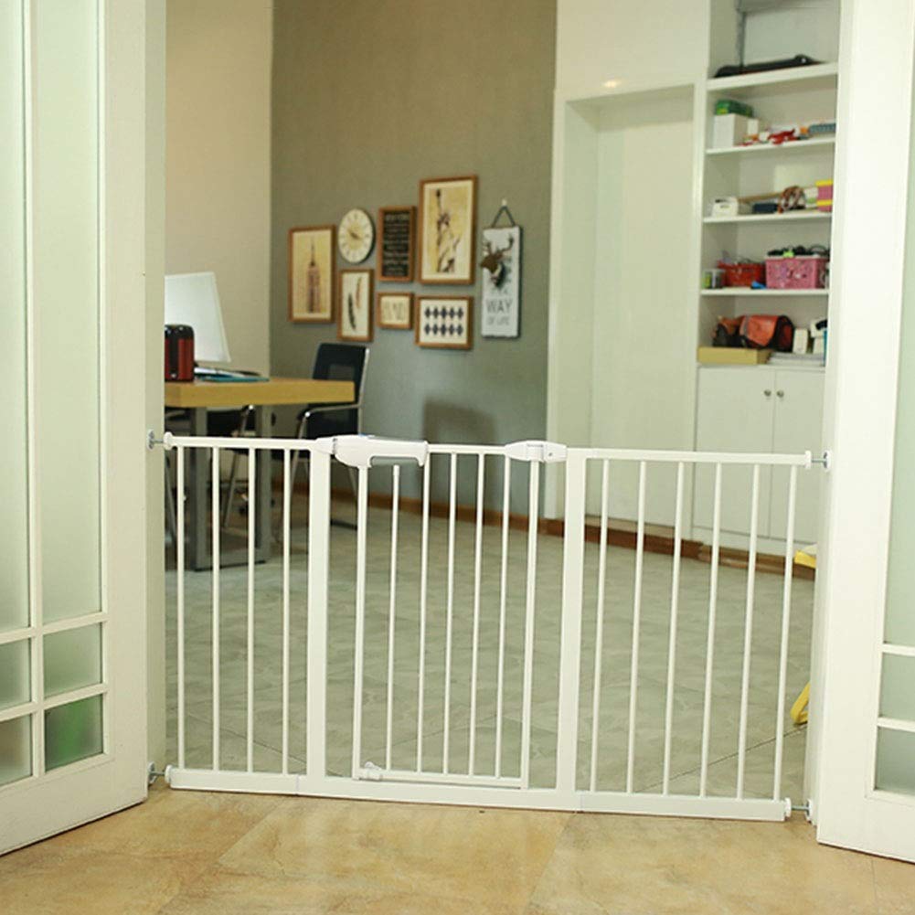 Cancelletto di Sicurezza Extra Largo espandibile in Metallo Walk Thru con Chiusura Automatica Cancello per Animali da Interno, Dimensioni Personalizzabili (Colore : Bianco, dimensi