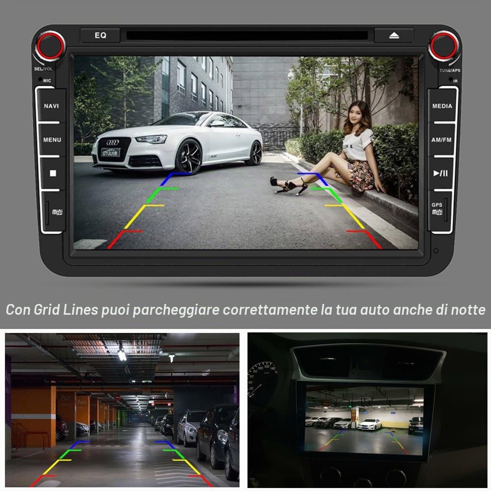 Telecamera posteriore retrovisione dell'automobile che inverte macchina di backup fotografica CCD impermeabile ad alta definizione Nero Telecamera posteriore per Fiat IVECO Daily 4 Gen 2011-2014