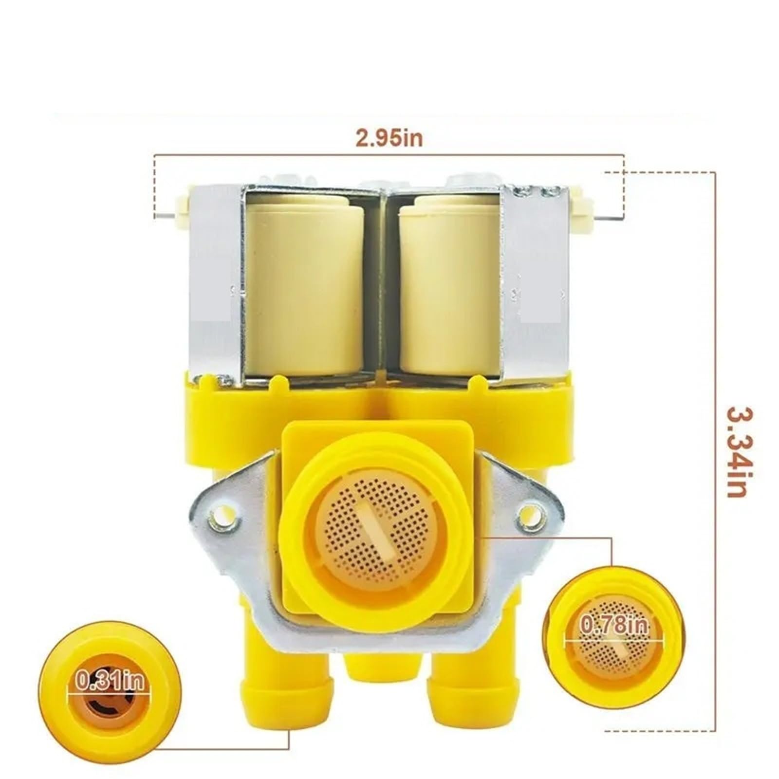 Válvula de entrada de 3 vías for lavadora compatible