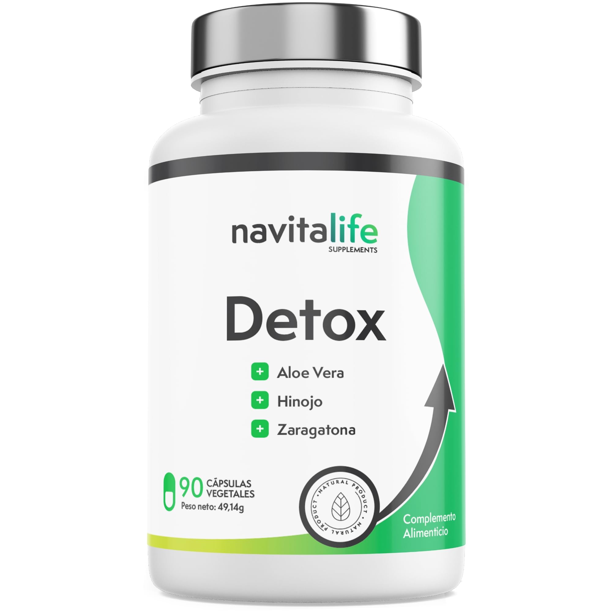 Detox.Suplemento de Aloe Vera con Hinojo y Zaragatona | 90 Cápsulas (hasta 90 días) | Ideal para Rutinas Desordenadas | Navitalife