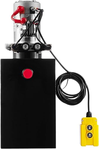 Miniatura 6 de Bomba hidráulica 15 cuartos de galón de doble efecto para remolque de volquete Bomba hidráulica DC 12V, unidad de energía hidráulica, depósito de