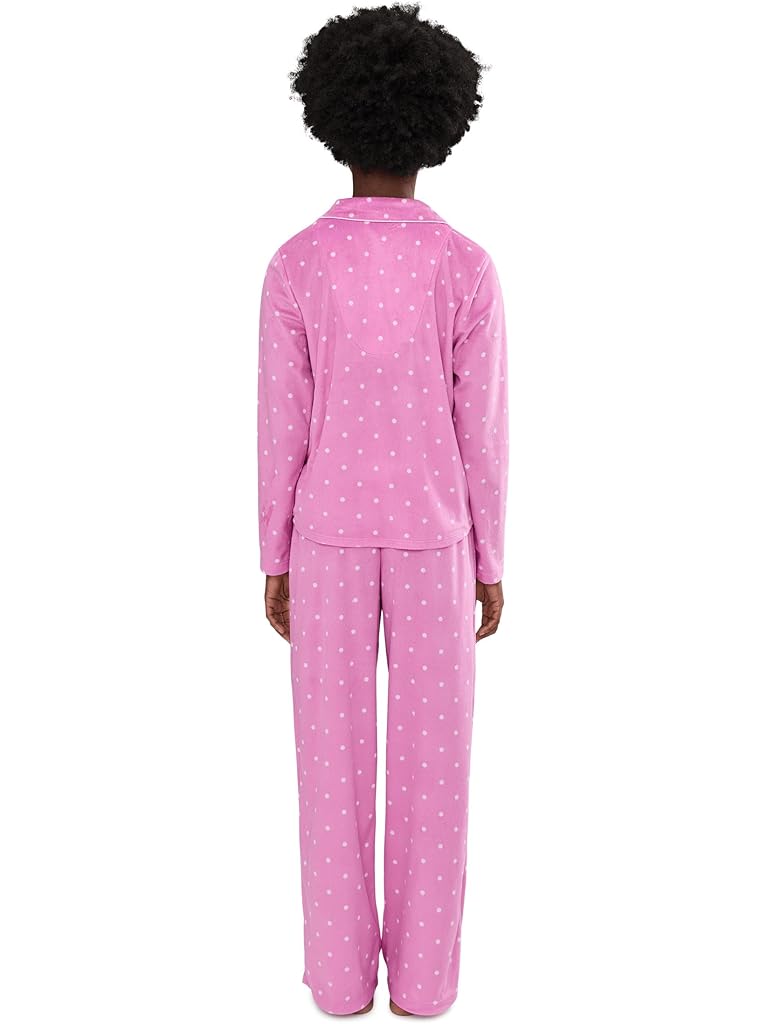 Beige Karen Neuburger Minky Fleece Long Sleeve Notch Top & Long Pants Set