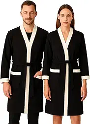 Roupão de Banho Atoalhado Unissex Adulto – Manga Longa, Cores, Macio e Confortável para Homem e Mulher