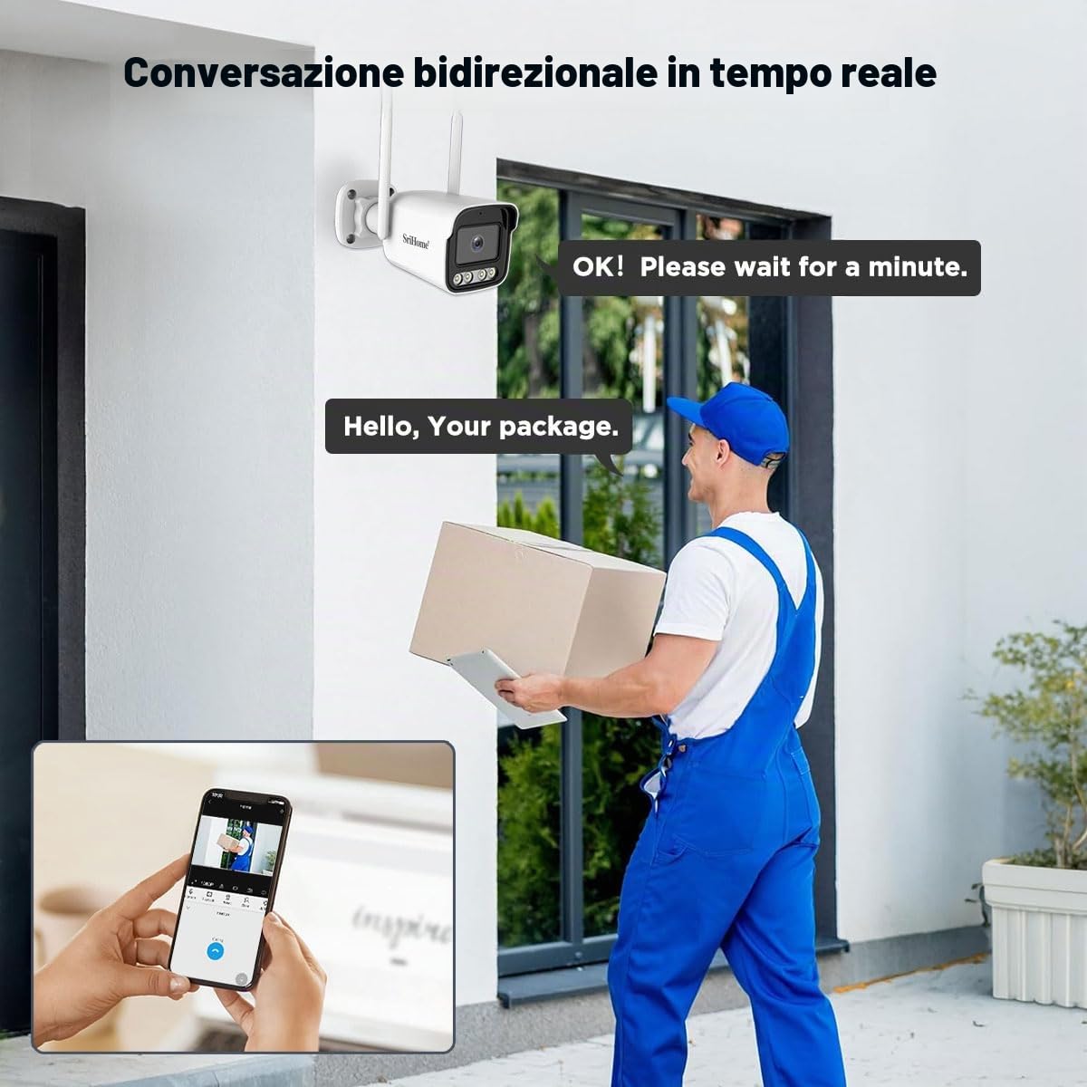 OBA SH035-S Telecamera di Videosorveglianza Wireless, Bianco, 3 Megapixel SiHome