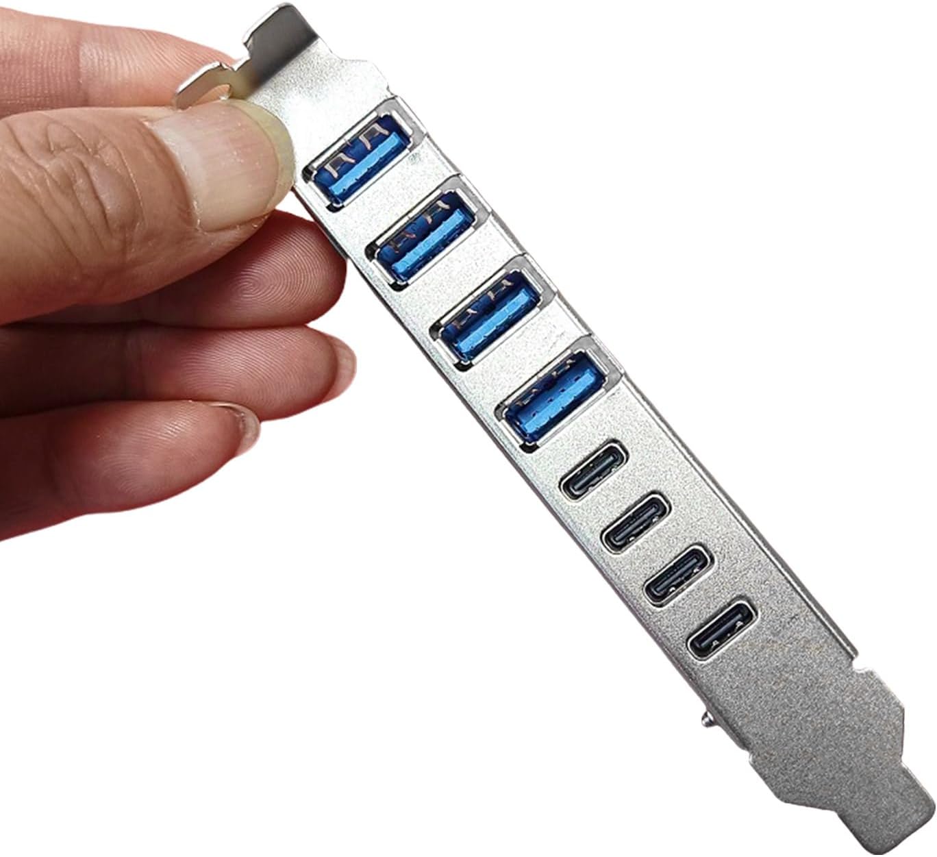 Fast Speed PCIe to 4 USB 3.2 TypeA and 4 TypeC Adapter Expansion Card for Desktop PC