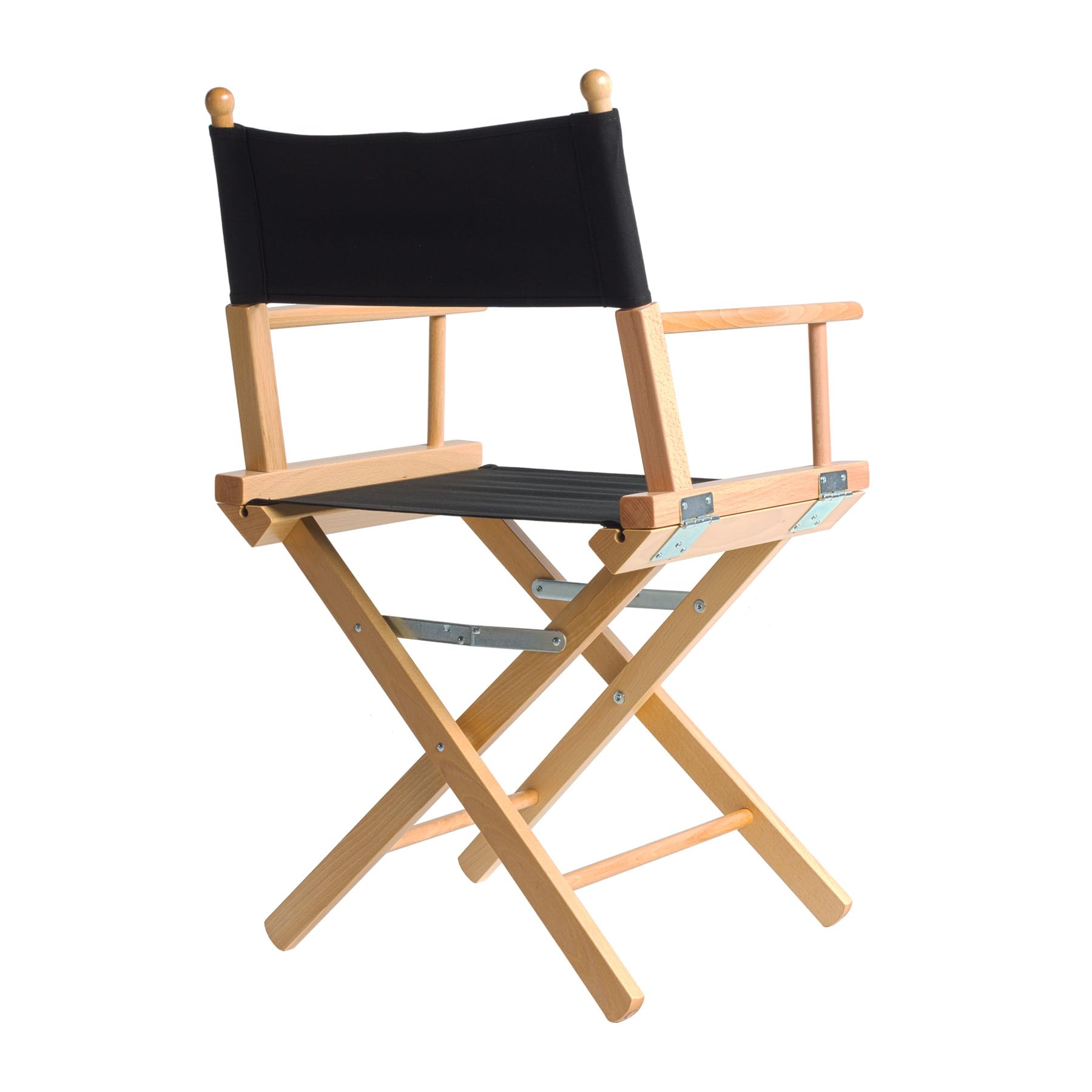 ArredaSi Regista P Chaise metteur en scène en bois teinté naturel et tissu noir