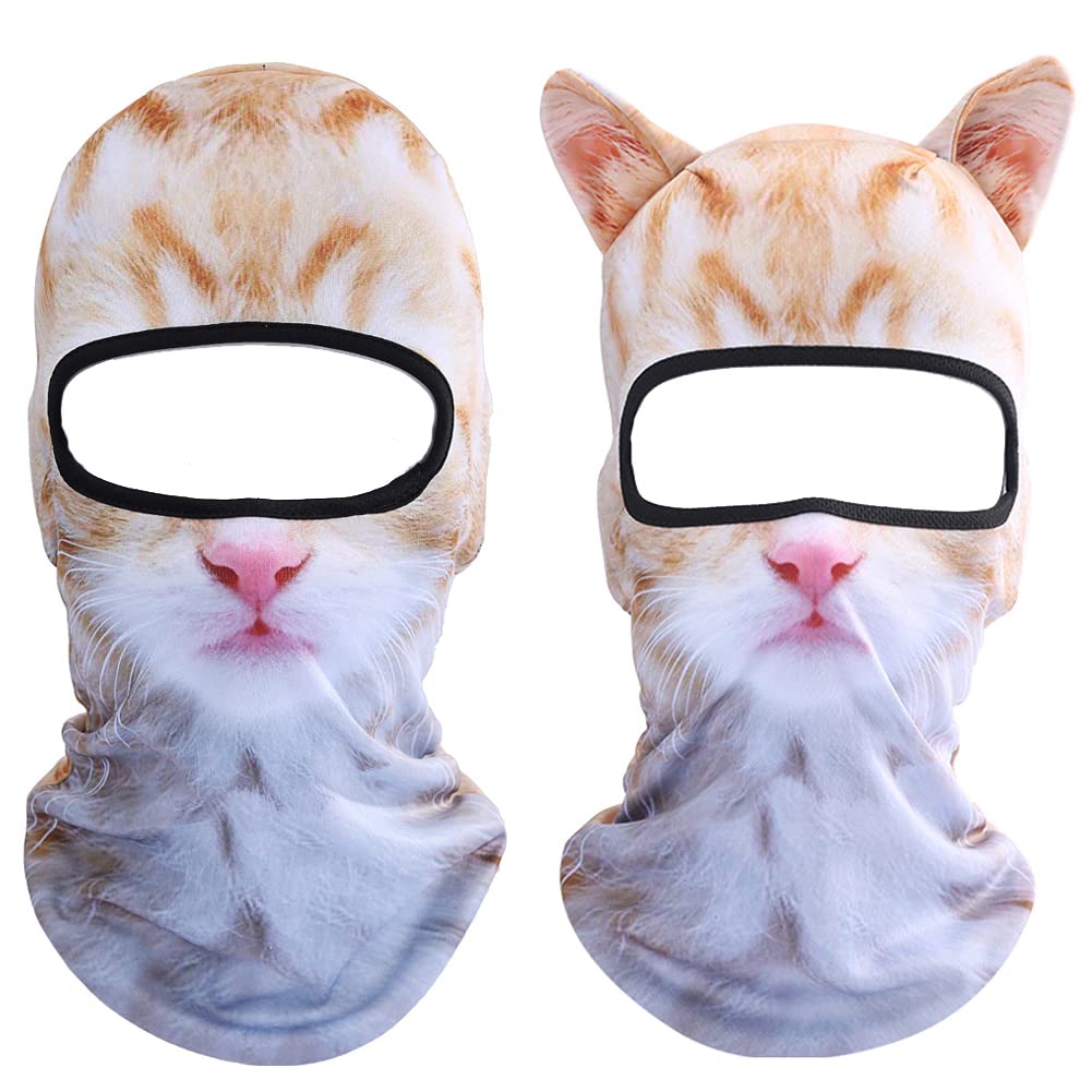 Cat Balaclava,Dog Balaclava,Halloween Hat,Cute Full Face Hood Mask Animal Ski Mask for Hiking Riding Sports Outdoor