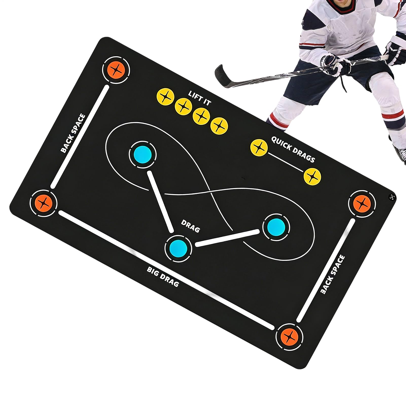 Ice Hockey Training Mat,Non-Slip Quiet Sports Trainer,Hockey Training Equipment | for Indoor Outdoor Home Gym Club Enthusiasts Women Men Beginners