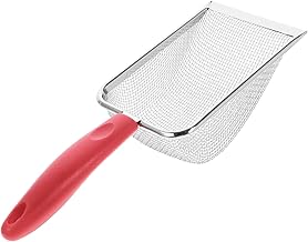 Breathable Mesh Beach Shovel for Multi-use Sand and Shell Collecting Tool with Comfortable Handle Easy Drainage Design for Seaside Play and Digging Activities Red Mesh