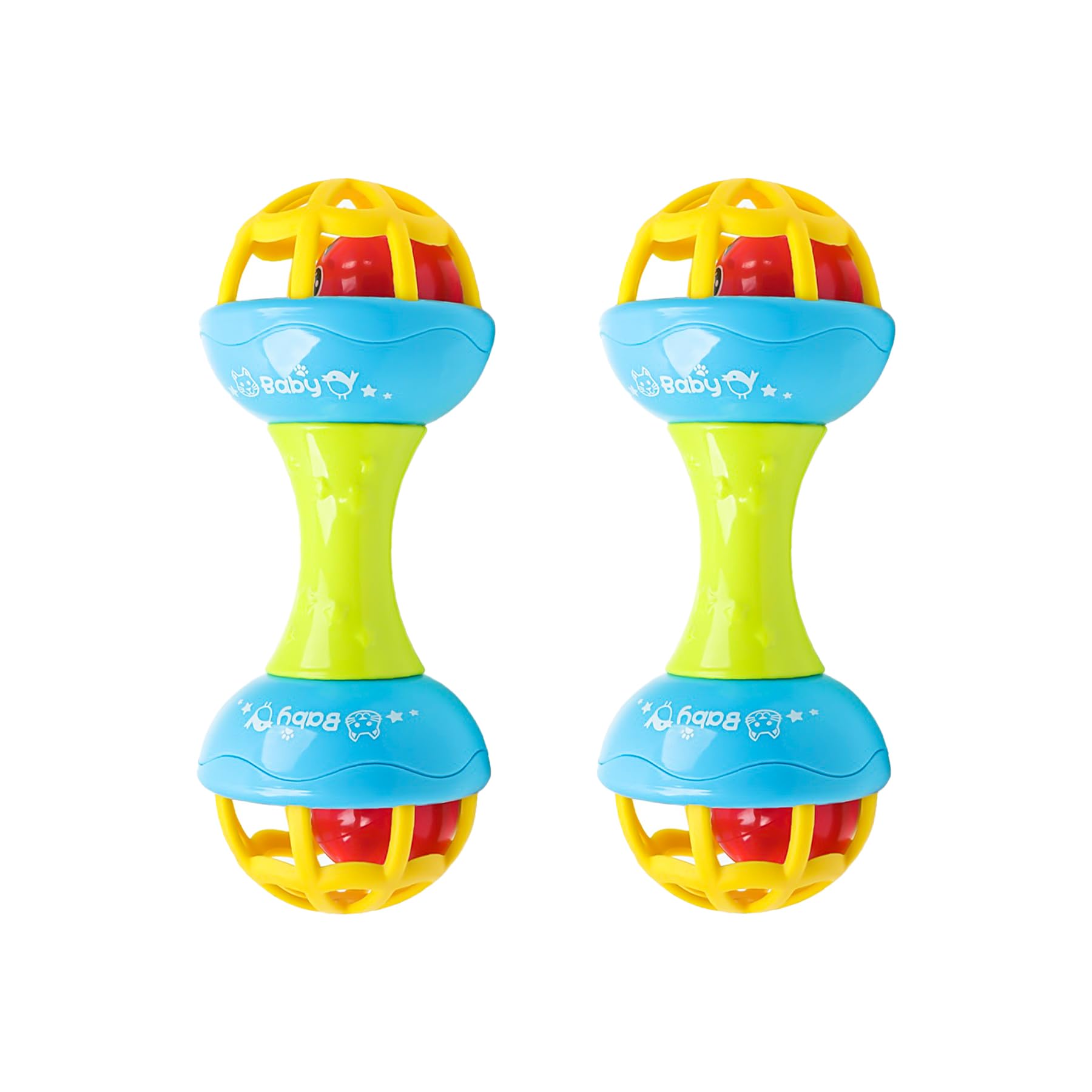 WISHKEY Plastic Colorful Rattles for Infants, BPA Free Non-Toxic Shake & Grab Toys for New Born Babies, Early Age Toys for Kids, 0-6 Months, Multicolor (Pack of 2) (B0CHYW85Z7) Amazon Price History, Amazon Price Tracker