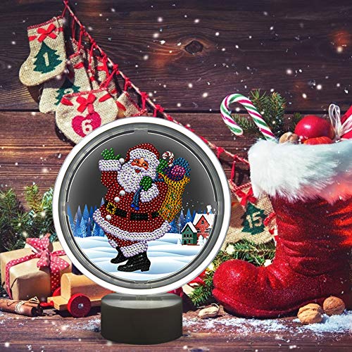 sikiwind Decoração de Natal Papai Noel Faça Você Mesmo Formato Especial Broca Pintura Diamante Dispo