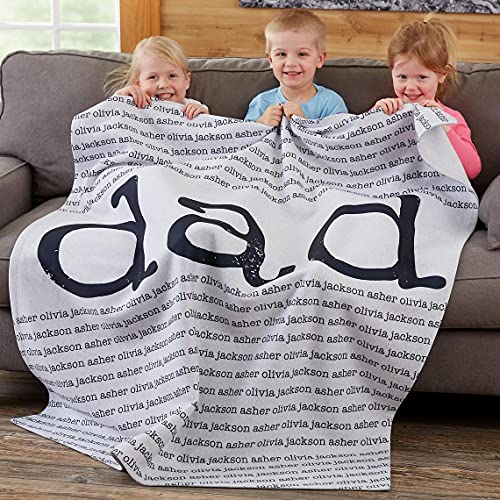 Personalized Name Blanket for Your Family, Custom Blanket with Name for Your Father, Best Gift for Daughter, Mom, Dad, Grandpa. Great Gift for Birthday, Christmas, Mother Day, Father Day, Valentines