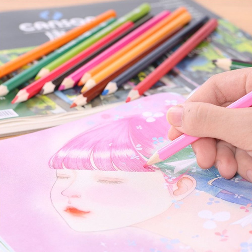 Amazon | elfishjp 色鉛筆 油性色鉛筆 72色 水彩色鉛筆 絵の具 アート