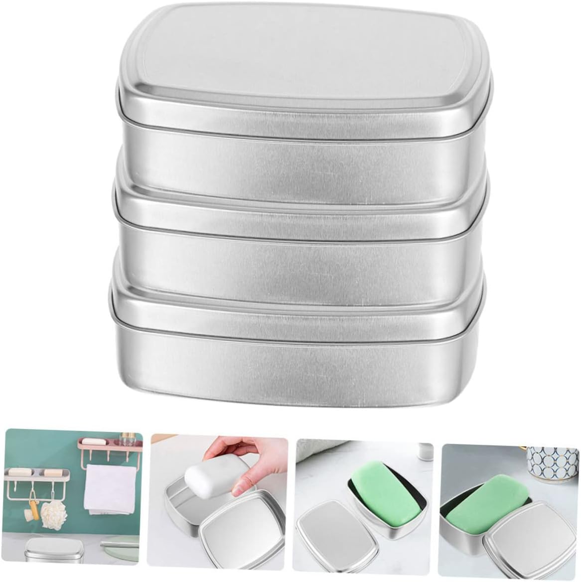 Aluminum Box Soap Storage Case 150ml Rectangular Metal Tin Can Airtight Candy Containers for Travel Essentials