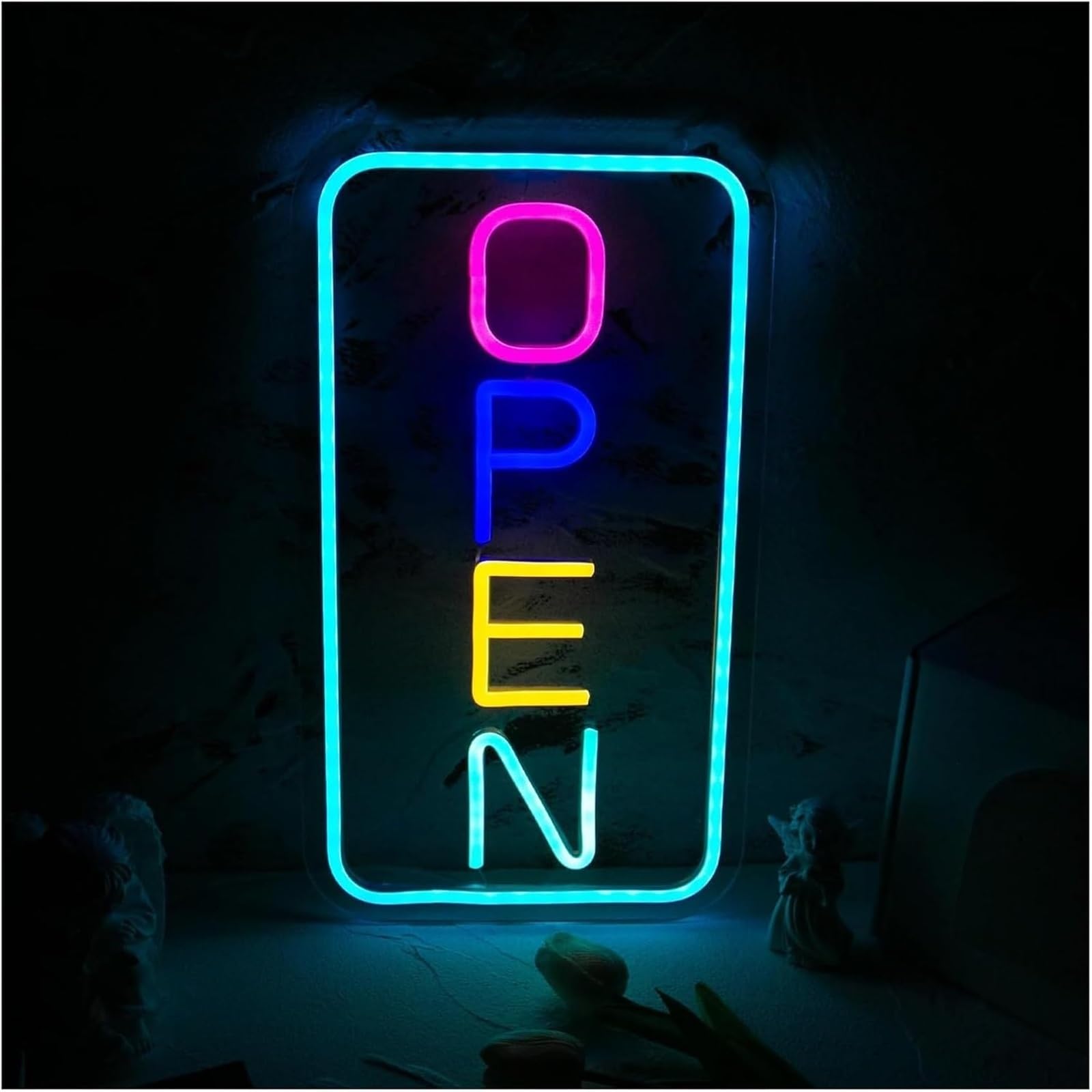 Wexxaii neon Light Sign Open Wall Mounted Neon Sign for Office Beer Club Decoration 22.5×40cm(1)